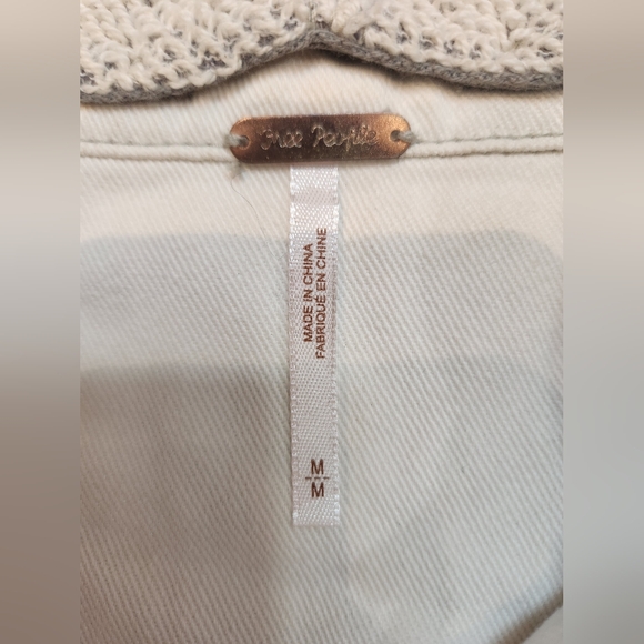 Free People White and Gray Distressed Jean Jacket - Picture 9 of 11